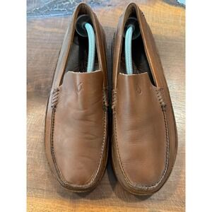 OluKai Kulana Men's Brown Leather Slip-On Loafers Shoes US 10.5